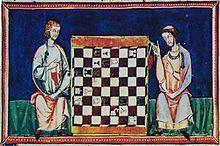 Alfonso X jugando al ajedrez